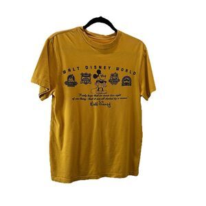Walt Disney World 4 Parks Quote Gold Black Graphic Shirt Short Sleeves Womens S